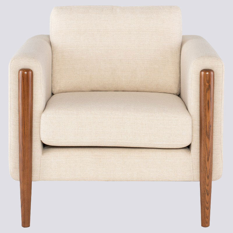 Chair
The Steen occasional chair is a classic silhouette with a refined contemporary refresh. The combination of ash wood legs, deep set into the chair arms creates a comEdge Decor Steen Occasional Chair